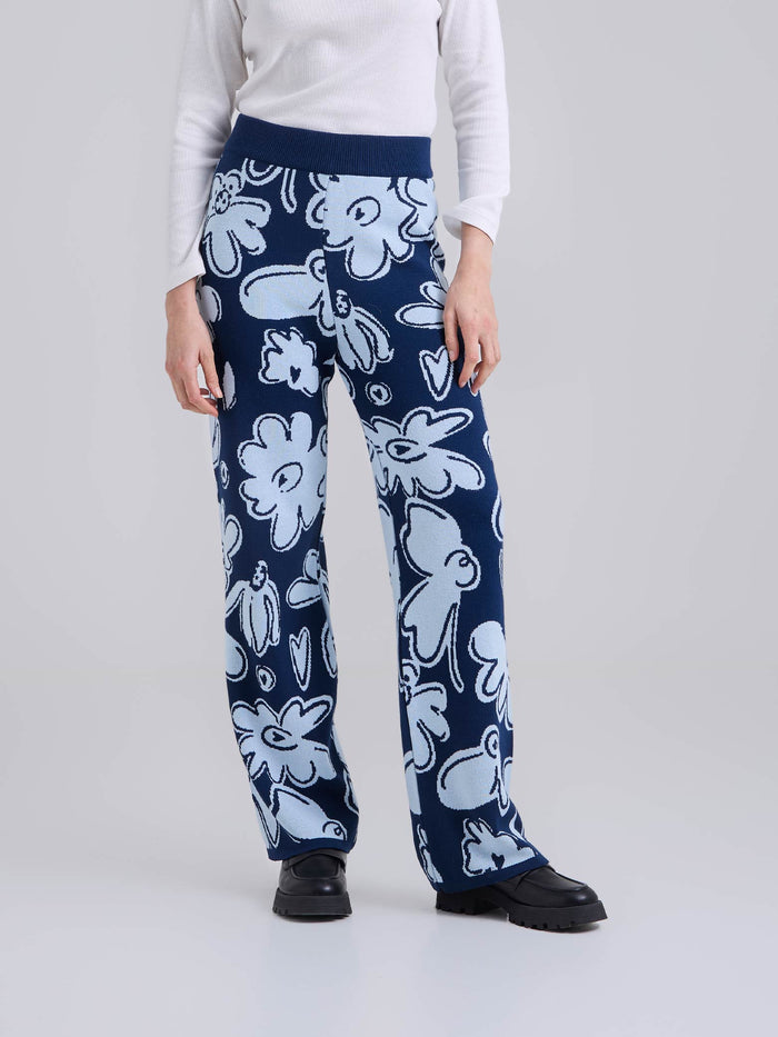 Pantalón Tejido garden - Azul