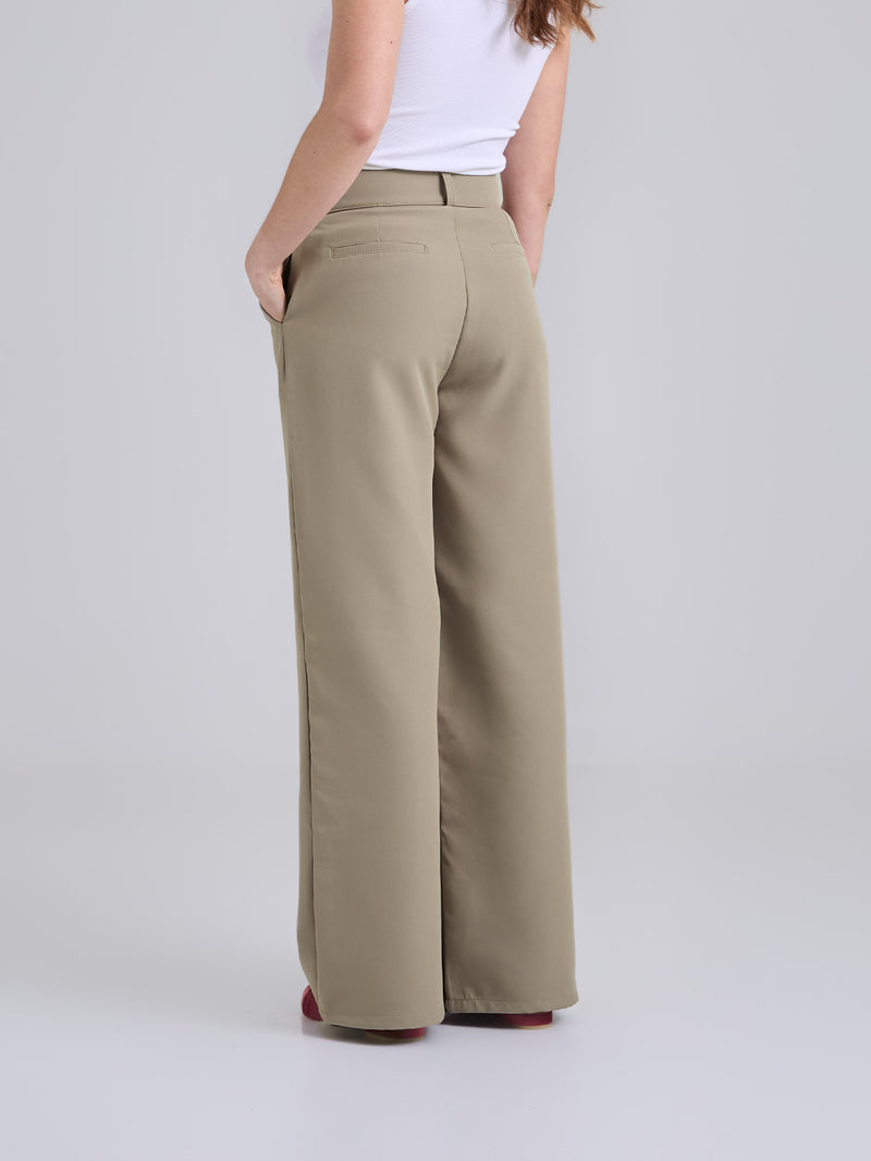 Pantalón Bordado - Caqui