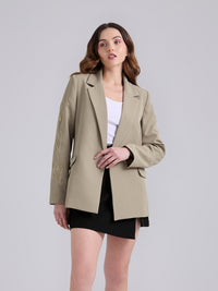 Blazer Bordado - Caqui