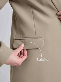 Blazer Bordado - Caqui