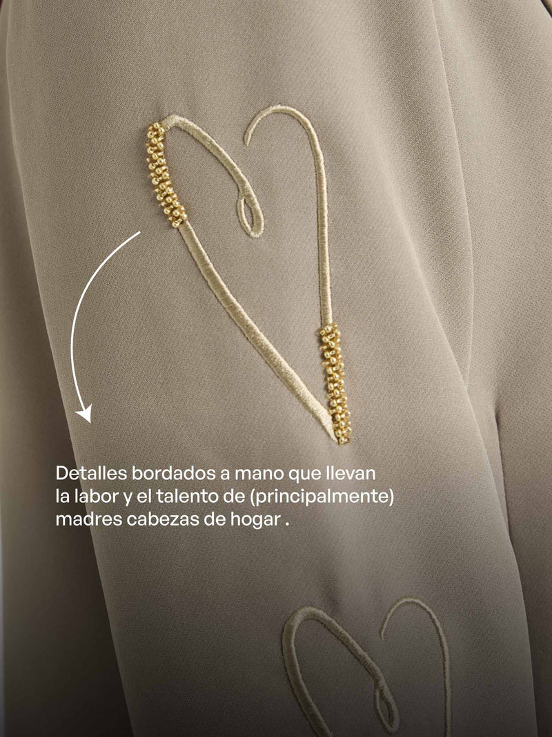 Blazer Bordado - Caqui