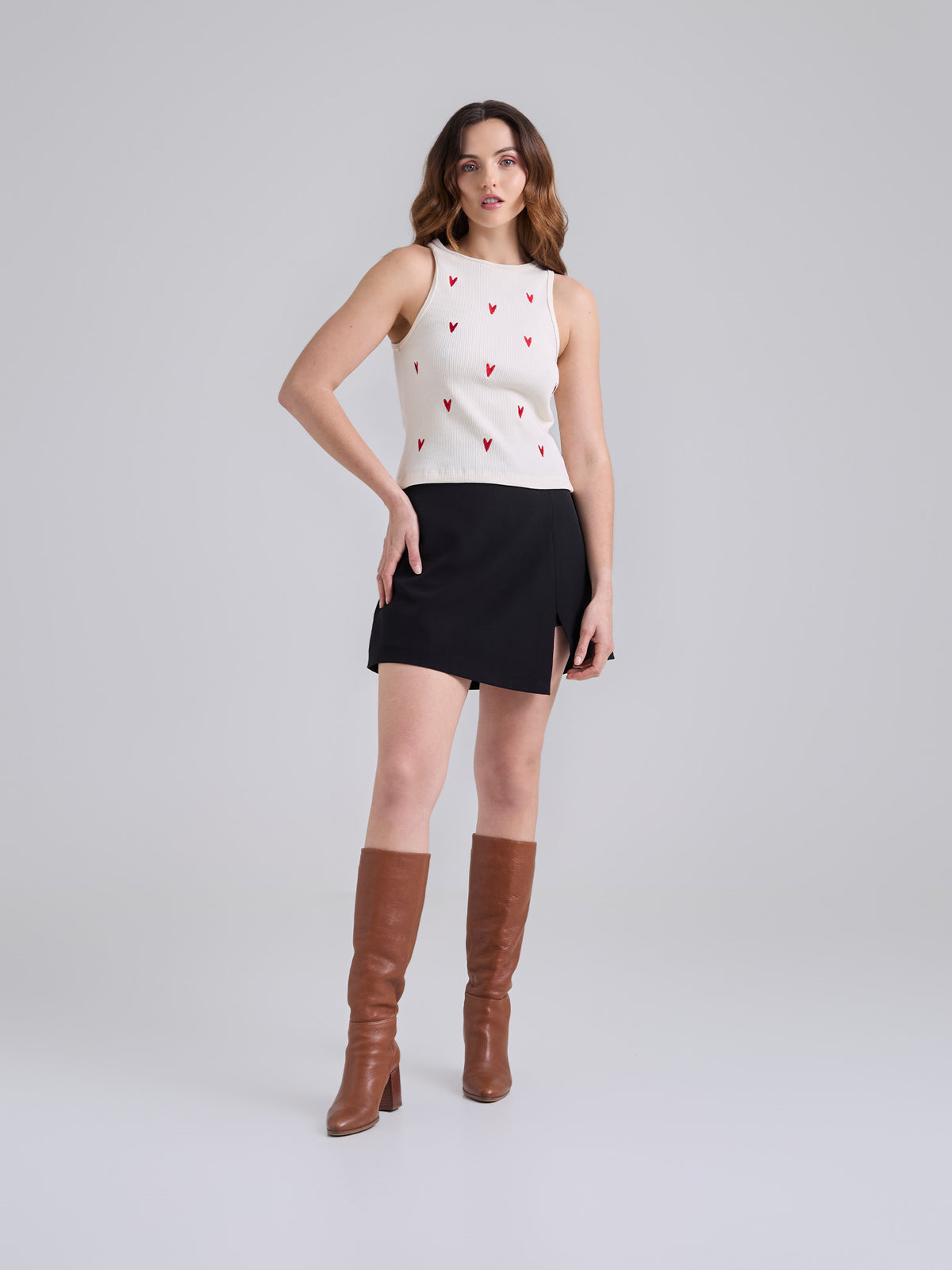 Top Corazones - Marfil