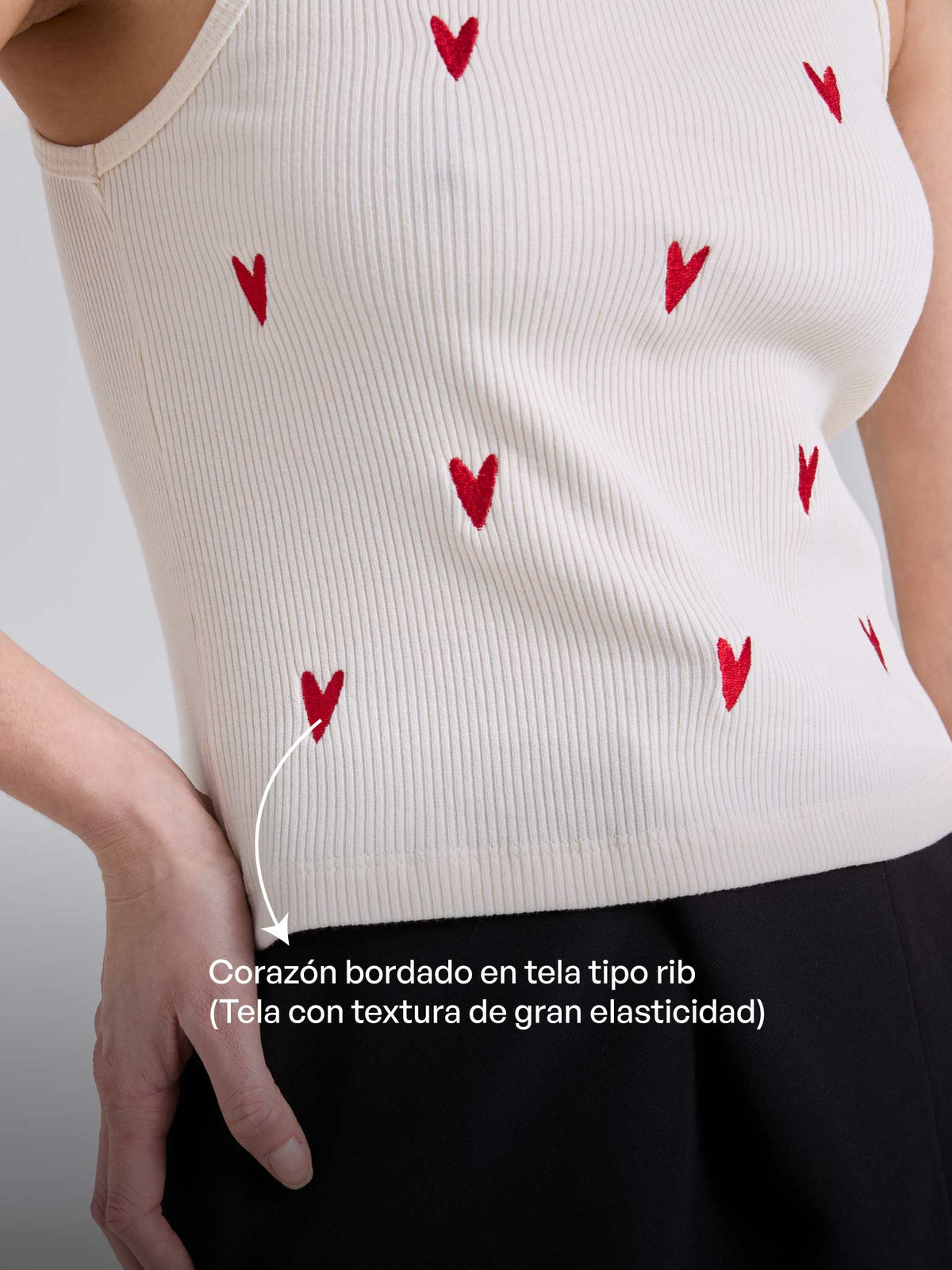 Top Corazones - Marfil