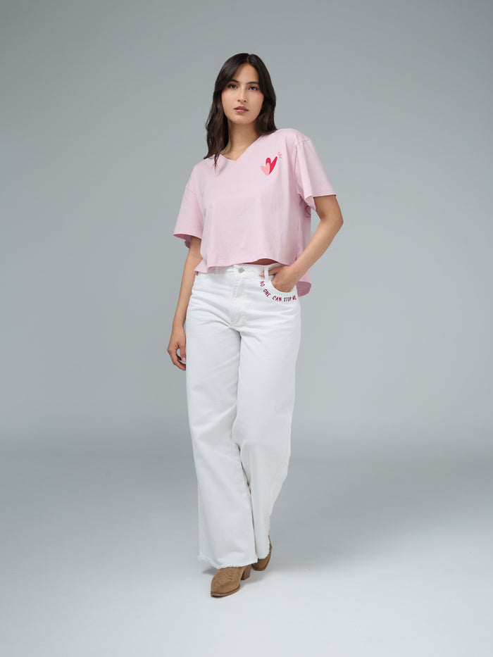 Camiseta Más fuerte - Rosado