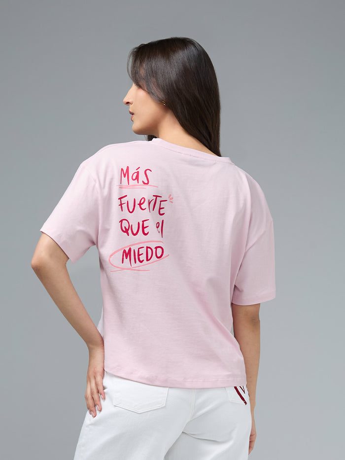 Camiseta Más fuerte - Rosado
