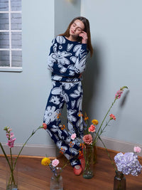 Pantalón Tejido garden - Azul