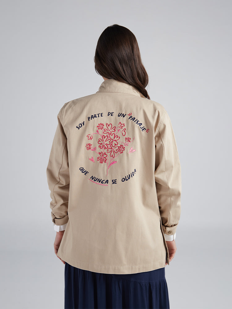 Chaqueta Aquí florezco - Caqui