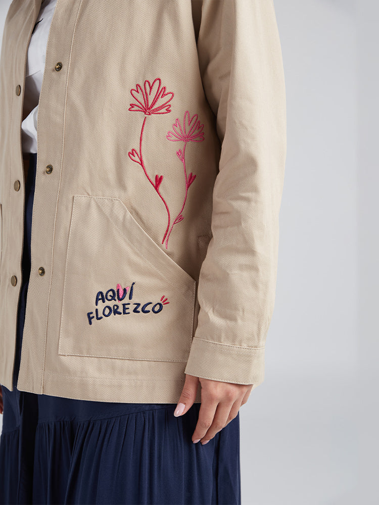 Chaqueta Aquí florezco - Caqui