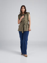 Chaleco Flores - Verde