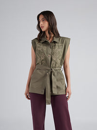 Chaleco Flores - Verde