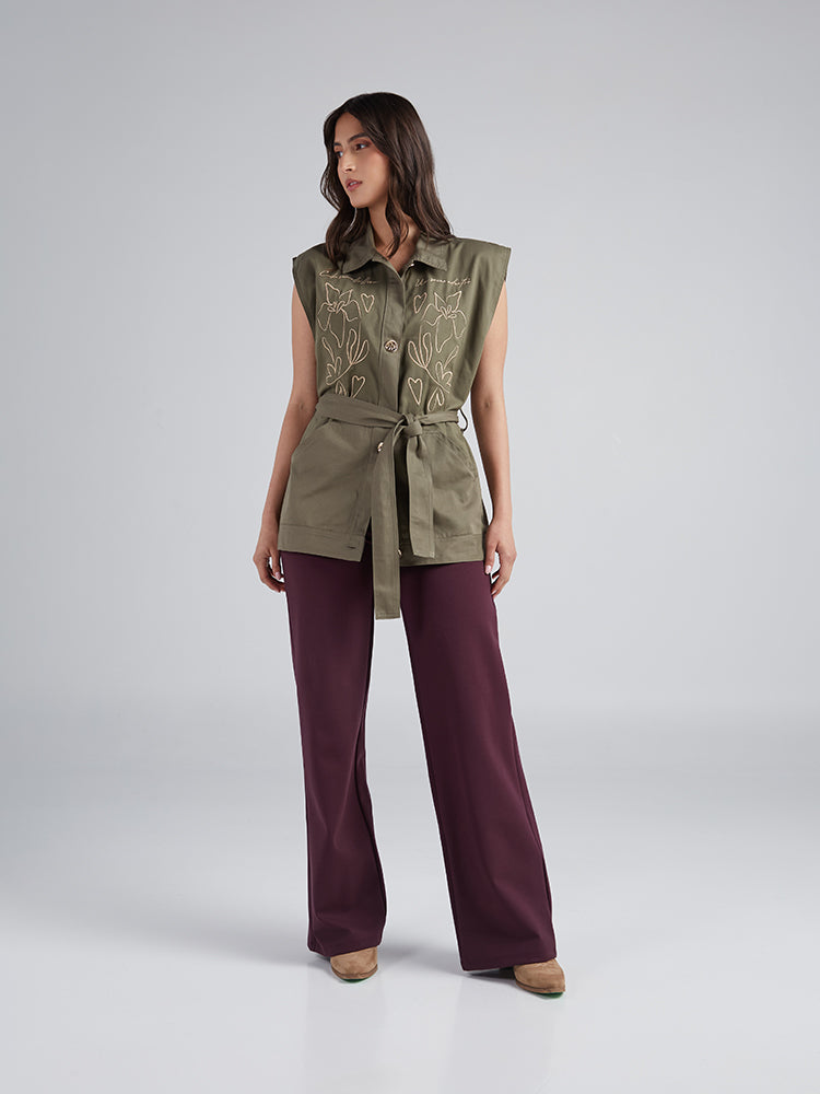 Chaleco Flores - Verde