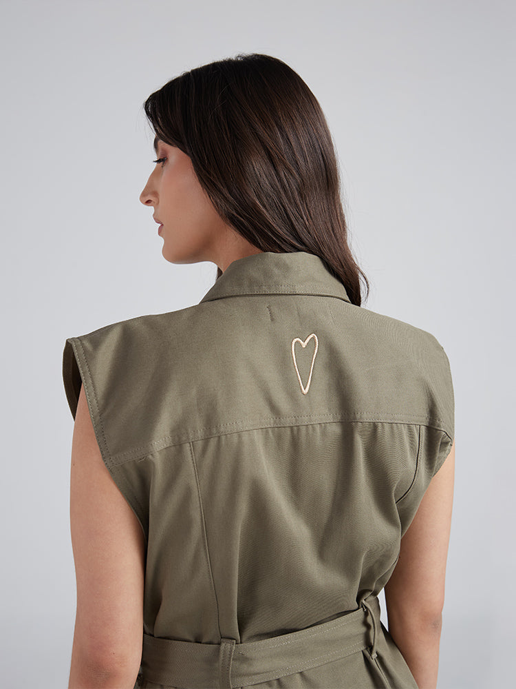 Chaleco Flores - Verde