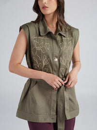 Chaleco Flores - Verde
