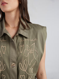 Chaleco Flores - Verde