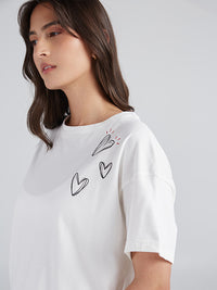 Camiseta La vida es ahora - Marfil