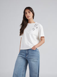 Camiseta La vida es ahora - Marfil