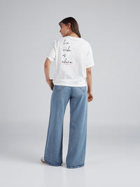 Camiseta La vida es ahora - Marfil