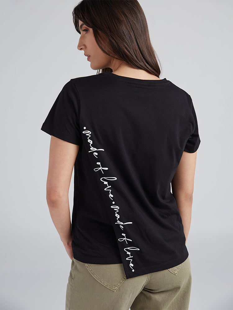Camiseta Made of love - Negro