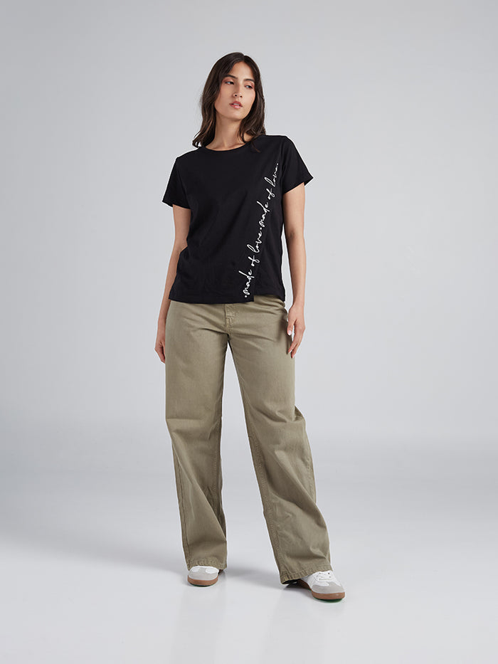 Camiseta Made of love - Negro