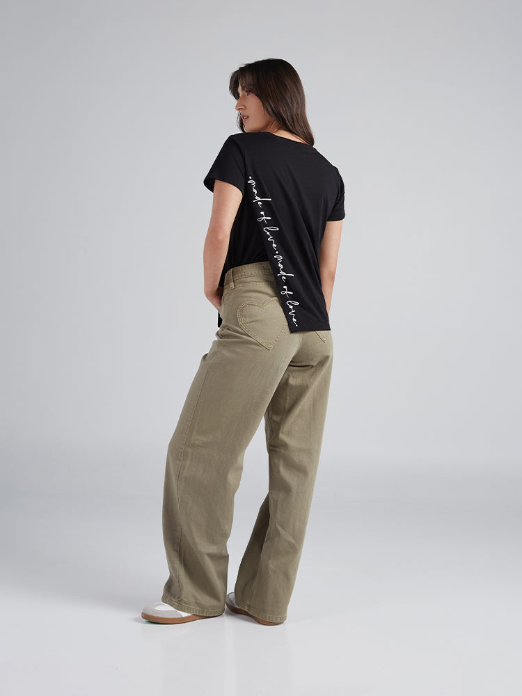 Camiseta Made of love - Negro