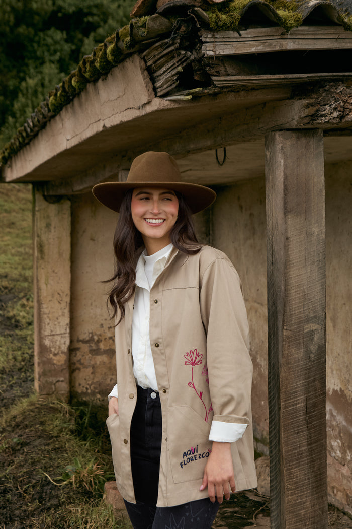Chaqueta Aquí florezco - Caqui
