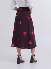 Falda Two Hearts - Vinotinto