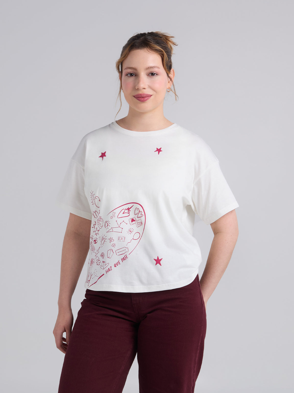 Camiseta Haz que pase - Marfil