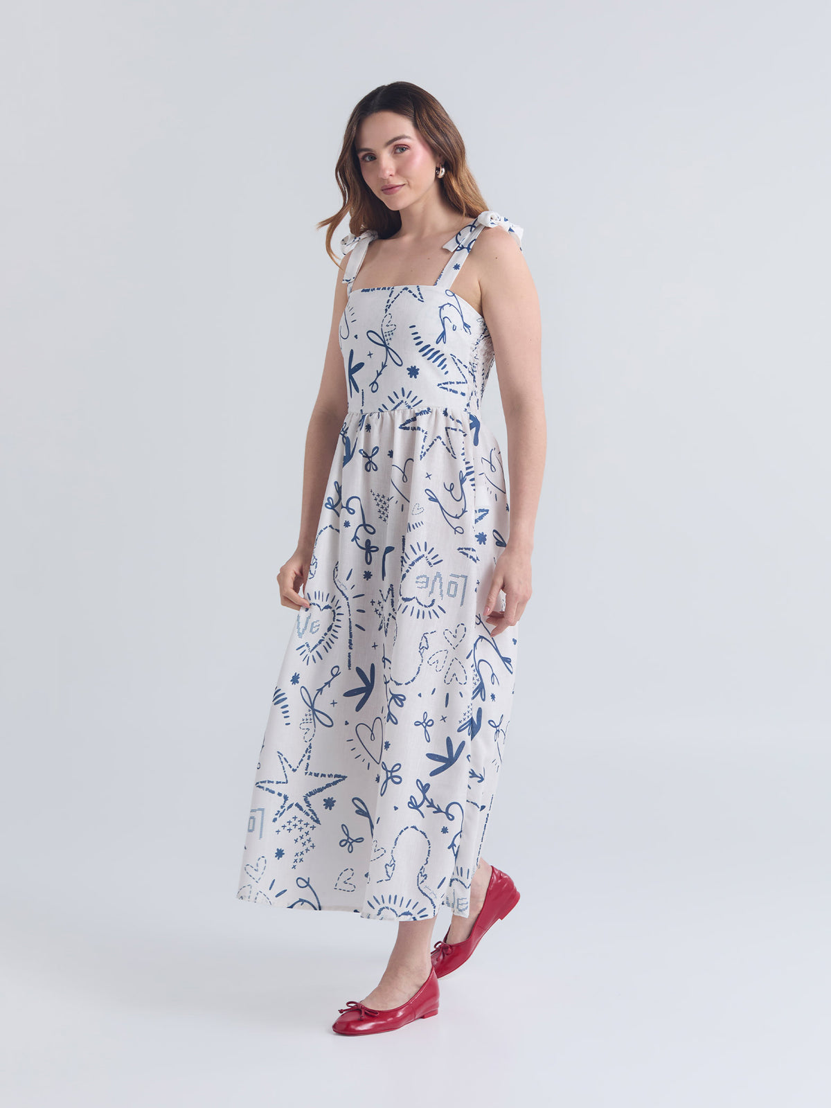 Vestido Puntada de cruz - Marfil