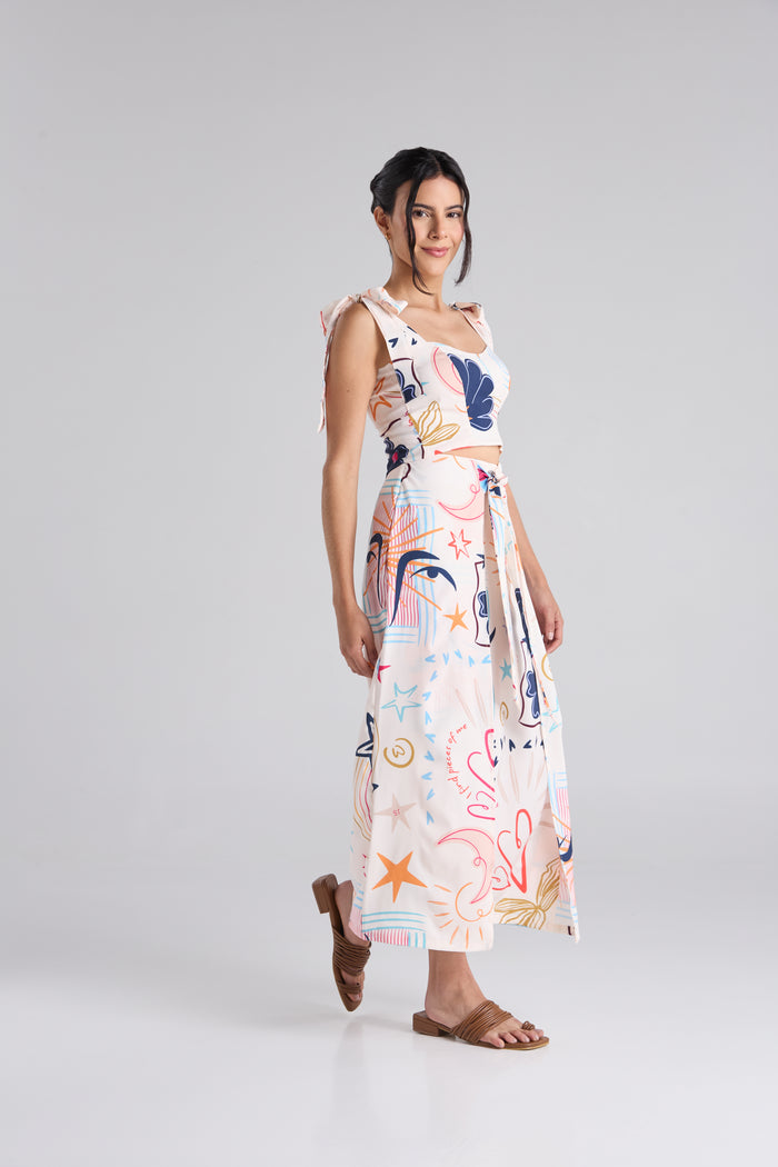 Set Happy life - Marfil Top & Falda