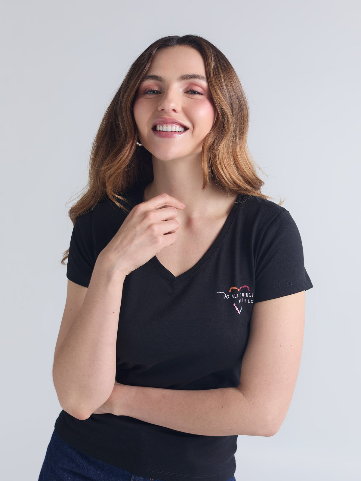 Camiseta With love - Negro