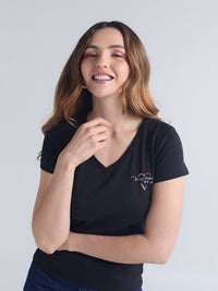 Camiseta With love - Negro