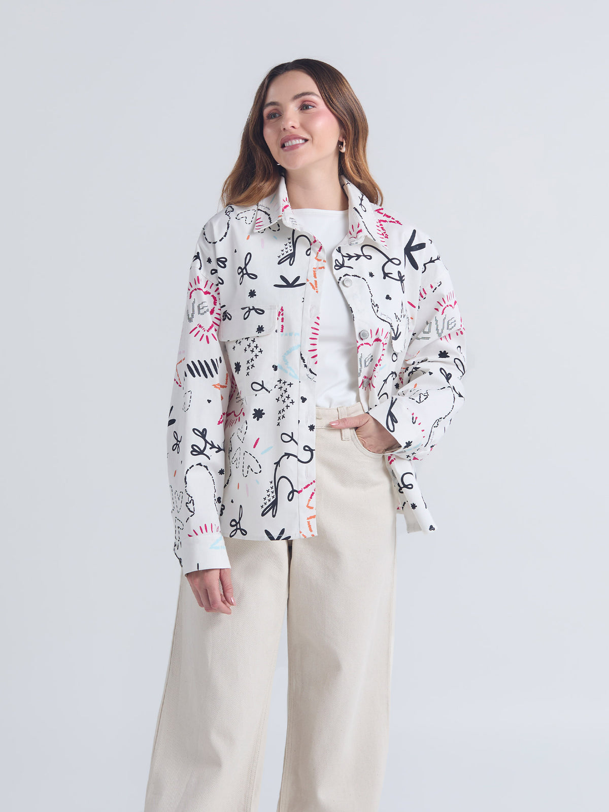 Sobrecamisa Tejidos de amor - Marfil