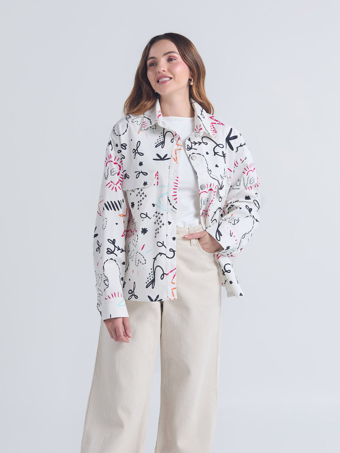 Sobrecamisa Tejidos de amor - Marfil