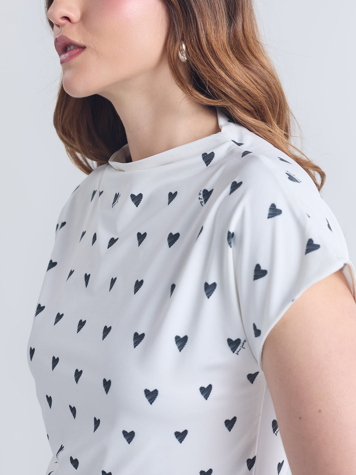 Top Polka hearts - Marfil