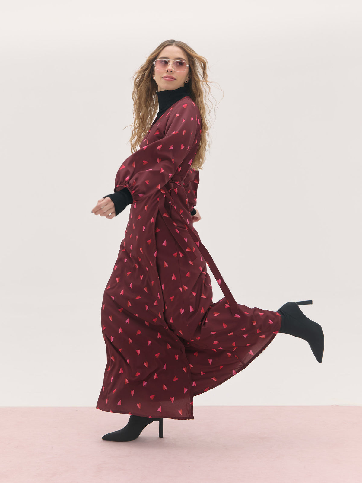 Vestido Mini corazones - Vinotinto