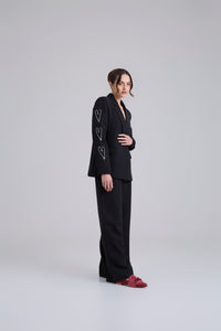 Set Bordado - Negro Blazer & Pantalón