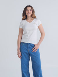 Camiseta With love - Marfil