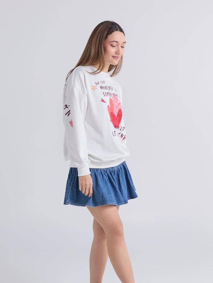 Buzo Abrazo al corazón - Marfil