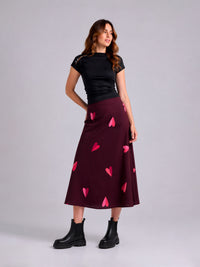 Falda Two Hearts - Vinotinto
