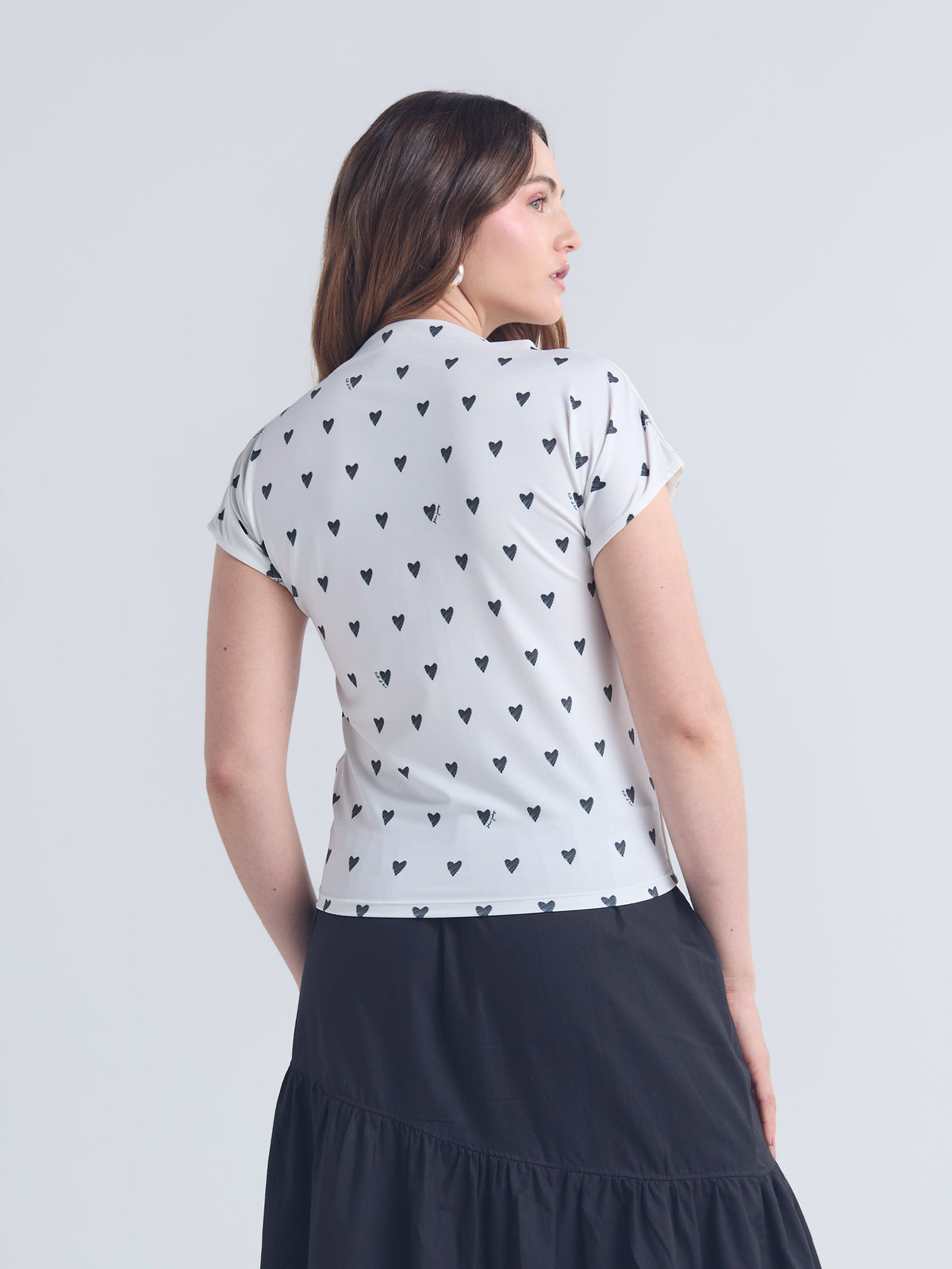 Top Polka hearts - Marfil