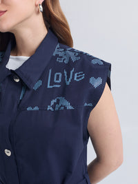 Chaleco Love - Azul