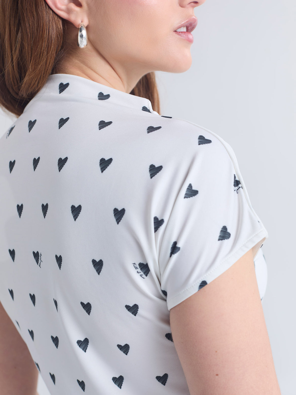 Top Polka hearts - Marfil