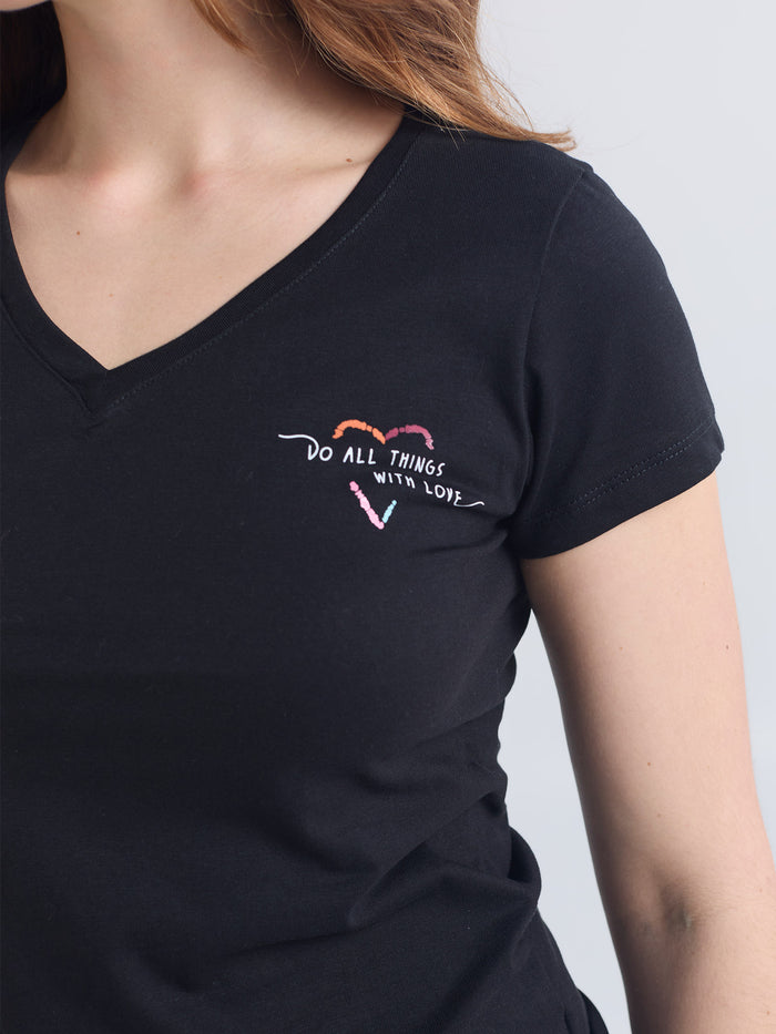 Camiseta With love - Negro