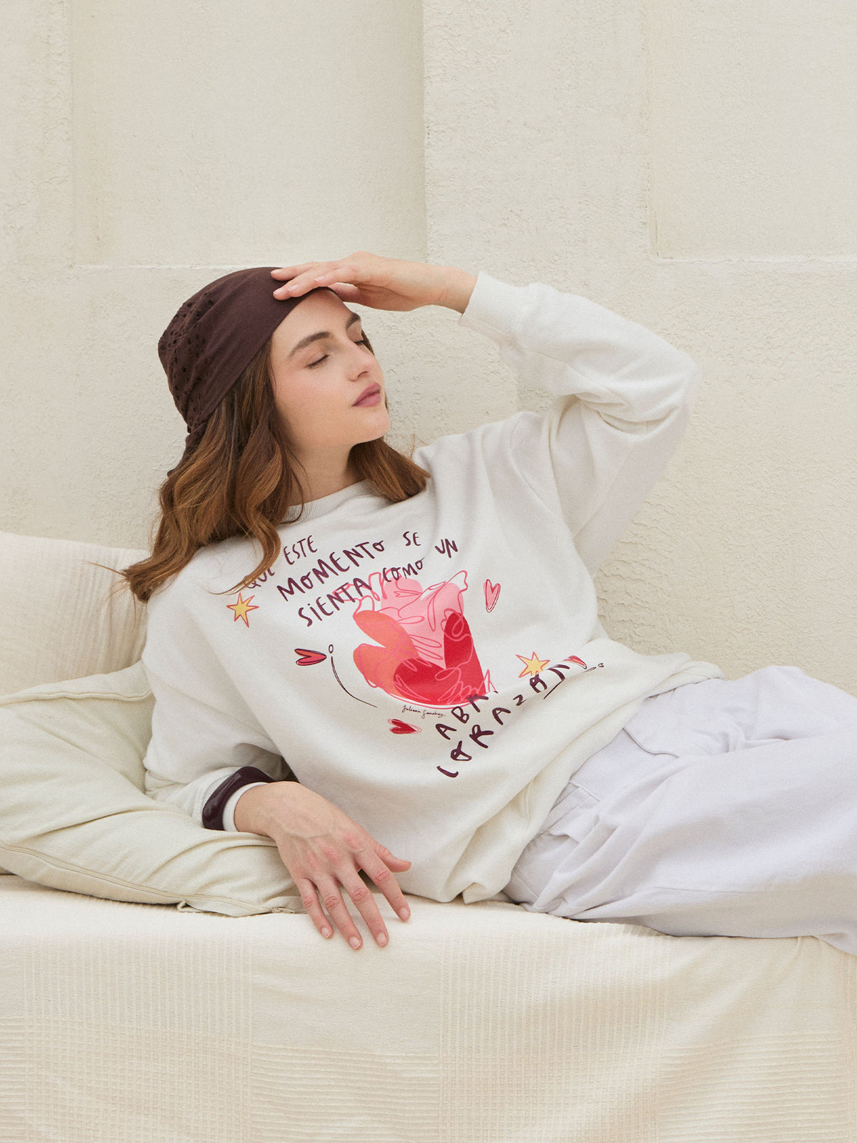 Buzo Abrazo al corazón - Marfil