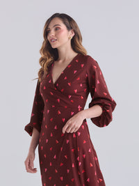 Vestido Mini corazones - Vinotinto