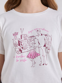 Camiseta Bailar la vida - Marfil