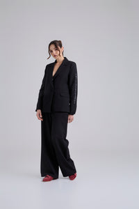 Set Bordado - Negro Blazer & Pantalón