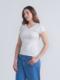 Camiseta With love - Marfil
