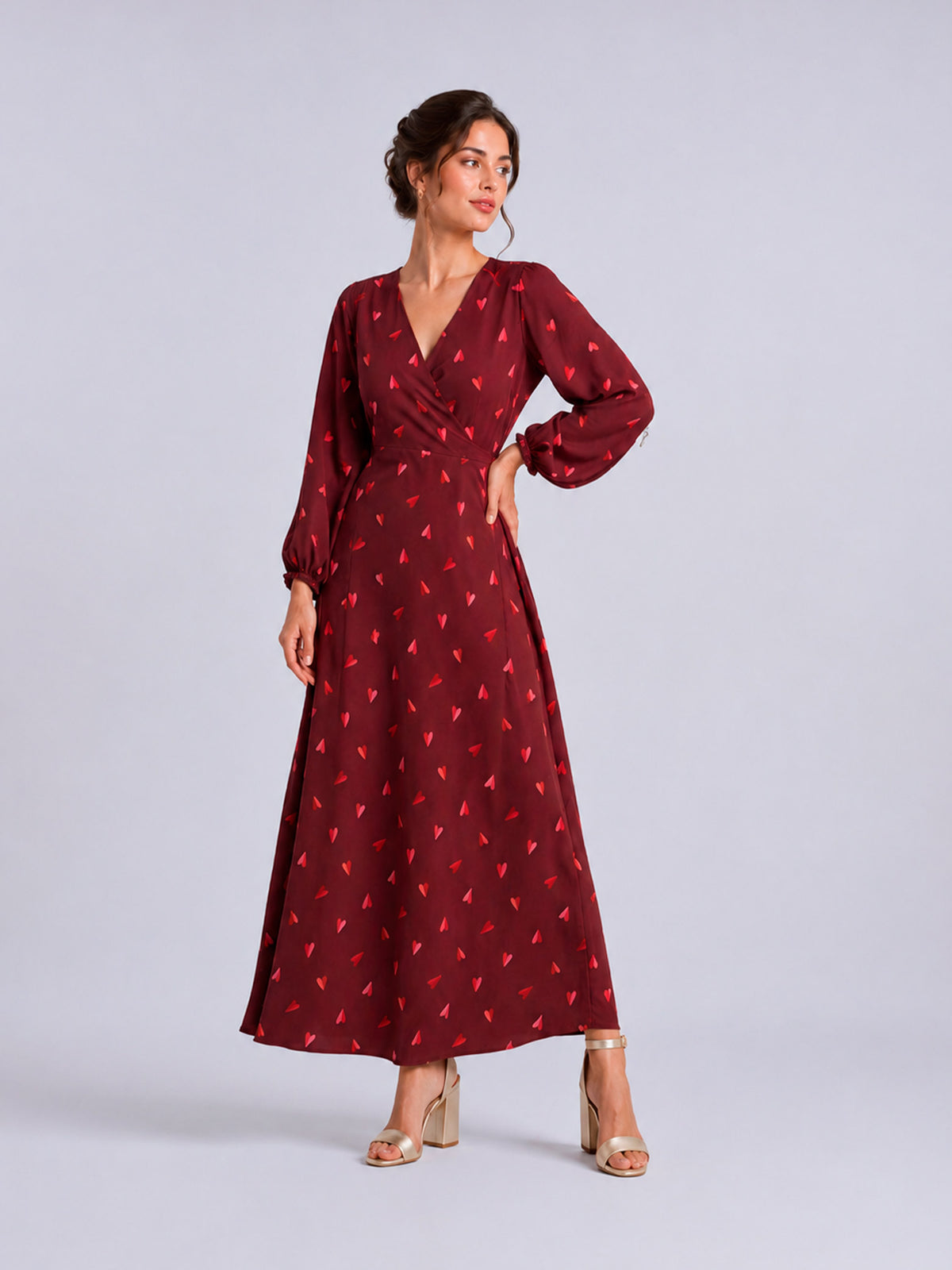Vestido Mini corazones - Vinotinto