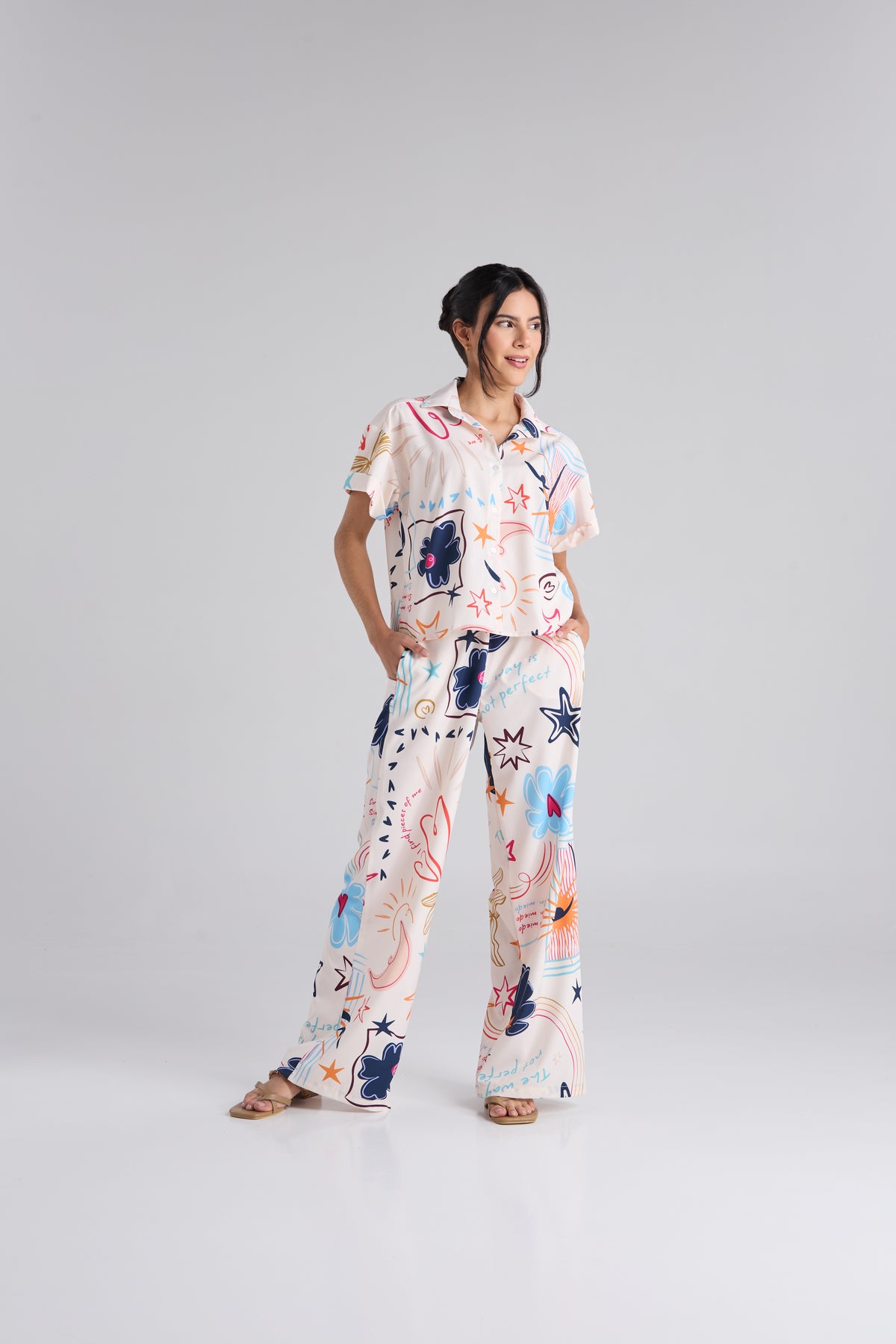 Set Happy life - Marfil Camisa & Pantalón